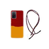 kilifland Oppo A55 ile Uyumlu Kılıf Rasta Ipli Boyun Askılı Desenli Silikon Sarı Kırmızı Boya 1708