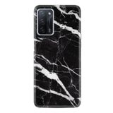 Kılıfland Oppo A55 ile Uyumlu Kılıf, Resimli Desenli Baskılı Silikon, Siyah Şerit Mermer