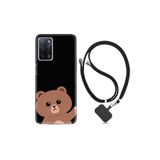 kilifland Oppo A55 ile Uyumlu Kılıf Resimli Desenli Silikon Boyun Askılı Hello Bear 1905