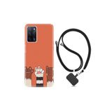 kilifland Oppo A55 ile Uyumlu Kılıf Resimli Desenli Silikon Boyun Askılı Three Hand 1818