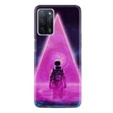 kilifland Oppo A55 ile Uyumlu Kılıf Resimli Desenli Silikon Platinium Series Astro Purple 1890