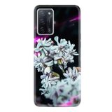 kilifland Oppo A55 ile Uyumlu Kılıf Resimli Desenli Silikon Platinium Series Beyaz Çiçekler 1888