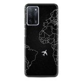 kilifland Oppo A55 ile Uyumlu Kılıf Resimli Desenli Silikon Platinium Series Black Plane 1868