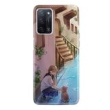 kilifland Oppo A55 ile Uyumlu Kılıf Resimli Desenli Silikon Platinium Series Cat And Girl 1808