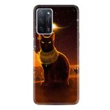 kilifland Oppo A55 ile Uyumlu Kılıf Resimli Desenli Silikon Platinium Series Kraliçe Kedi 1873