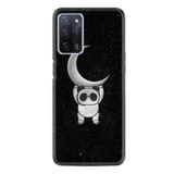 kilifland Oppo A55 ile Uyumlu Kılıf Resimli Desenli Silikon Platinium Series Panda Moon 1811
