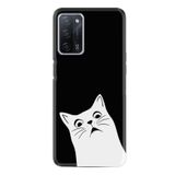 kilifland Oppo A55 ile Uyumlu Kılıf Resimli Desenli Silikon Platinium Series Şaşkın Kedi 1900
