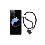 kilifland Oppo A55 ile Uyumlu Kılıf Silikon Desen Boyun Askılı Love Cats 1604