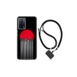 kilifland Oppo A55 ile Uyumlu Kılıf Silikon Desen Boyun Askılı Red City 1707