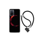 kilifland Oppo A55 ile Uyumlu Kılıf Silikon Desen Boyun Askılı Red Moons 1747