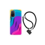 kilifland Oppo A55 ile Uyumlu Kılıf Silikon Desen Boyun Askılı Renk Cümbüşü 1631