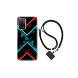 kilifland Oppo A55 ile Uyumlu Kılıf Silikon Desen Boyun Askılı Smoke 1728