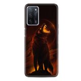 kilifland Oppo A55 ile Uyumlu Kılıf Silikon Desen Güzel Seri Fire Wolf 1602