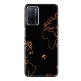kilifland Oppo A55 ile Uyumlu Kılıf Silikon Desen Güzel Seri Harita Ve Uçak 1777