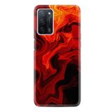 kilifland Oppo A55 ile Uyumlu Kılıf Silikon Desen Özel Seri Red Orange Zigzag 1695
