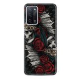 kilifland Oppo A55 ile Uyumlu Kılıf Silikon Desen Özel Seri Skull Rose 1673