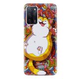 kilifland Oppo A55 ile Uyumlu Kılıf Silikon Desen Özel Seri Tombul Kedi 1739