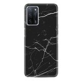 Kılıfland Oppo A55 ile Uyumlu Kılıf, Silikon, Siyah Mermer Desenli