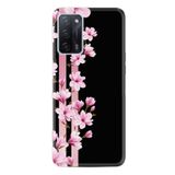 Kılıfland Oppo A55 ile Uyumlu Resimli Desenli Baskılı Silikon Kılıf, Pink Flowers, Siyah