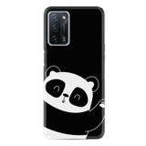 Kılıfland Oppo A55 ile Uyumlu Silikon Kılıf, Desen Özel Seri, Bay Bay Panda, Siyah