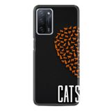 Kılıfland Oppo A55 ile Uyumlu Silikon Kılıf, Desen Özel Seri Cats, Siyah