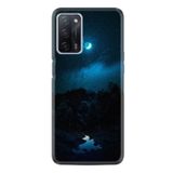 Kılıfland Oppo A55 ile Uyumlu Silikon Kılıf, Desen Özel Seri, Gece Temalı