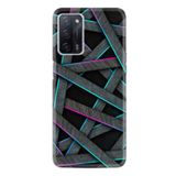 Kılıfland Oppo A55 ile Uyumlu Silikon Kılıf, Desen Özel Seri, Gri Zigzag
