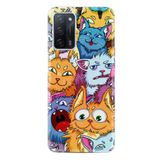 Kılıfland Oppo A55 ile Uyumlu Silikon Kılıf, Desen Özel Seri Kediler, Renkli