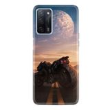 Kılıfland Oppo A55 ile Uyumlu Silikon Kılıf, Desen Özel Seri Motor, Renkli