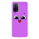 Kılıfland Oppo A55 ile Uyumlu Silikon Kılıf, Desen Özel Seri, Purple Sweety, Mor