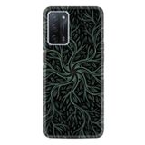 Kılıfland Oppo A55 ile Uyumlu Silikon Kılıf, Desen Özel Seri Sarmaşıklar, Yeşil