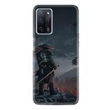 Kılıfland Oppo A55 ile Uyumlu Silikon Kılıf, Desen Özel Seri Warrior, Siyah