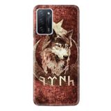 Kılıfland Oppo A55 ile Uyumlu Silikon Kılıf, Göktürk 3 Desenli Baskılı, Bordo
