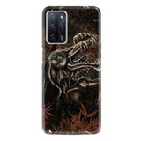 Kılıfland Oppo A55 ile Uyumlu Silikon Kılıf, Jurassic Desen, Siyah
