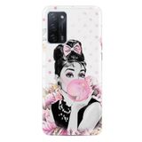 Kılıfland Oppo A55 ile Uyumlu Silikon Kılıf, Resimli Desenli Baskılı, Audrey Glue, Beyaz