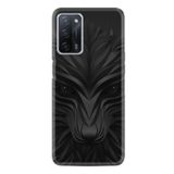 Kılıfland Oppo A55 ile Uyumlu Silikon Kılıf, Resimli Desenli Baskılı, Black Fox, Siyah