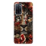 Kılıfland Oppo A55 ile Uyumlu Silikon Kılıf, Resimli Desenli Baskılı, Çiçekli Baby Tiger, Renk32