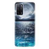 Kılıfland Oppo A55 ile Uyumlu Silikon Kılıf, Resimli Desenli Baskılı, Great Moon, Mavi