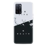 Kılıfland Oppo A55 ile Uyumlu Silikon Kılıf, Resimli Desenli Baskılı, Life and Death, Beyaz-Siyah