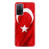 Kılıfland Oppo A55 ile Uyumlu Silikon Kılıf, Türk Bayrağı Baskılı, Kırmızı