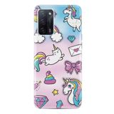 Kılıfland Oppo A55 ile Uyumlu Silikon Kılıf, Unicorn Desen, Pembe