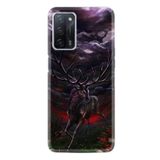 Kılıfland Oppo A55 Kılıf, Silikon, Desen Özel Seri, Dark Deer, Siyah