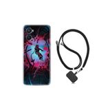 kilifland Oppo A96 ile Uyumlu Kılıf Ipli Boyun Askılı Desenli Silikon Astronot Attack 1702