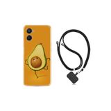 kilifland Oppo A96 ile Uyumlu Kılıf Ipli Boyun Askılı Desenli Silikon Dance Avokado 1878