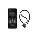 kilifland Oppo A96 ile Uyumlu Kılıf Ipli Boyun Askılı Desenli Silikon Dark Woman 1887