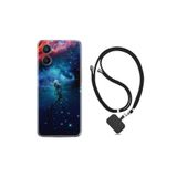 kilifland Oppo A96 ile Uyumlu Kılıf Ipli Boyun Askılı Desenli Silikon Deep Woman 1844