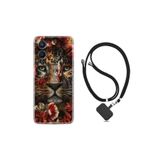 kilifland Oppo A96 ile Uyumlu Kılıf Ipli Boyun Askılı Desenli Silikon Flowers Baby Tiger 1336