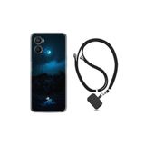 kilifland Oppo A96 ile Uyumlu Kılıf Ipli Boyun Askılı Desenli Silikon Gece 1633