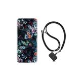 kilifland Oppo A96 ile Uyumlu Kılıf Ipli Boyun Askılı Desenli Silikon Great Flowers 1304
