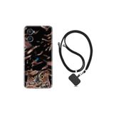 kilifland Oppo A96 ile Uyumlu Kılıf Ipli Boyun Askılı Desenli Silikon Green Prizma 1347
